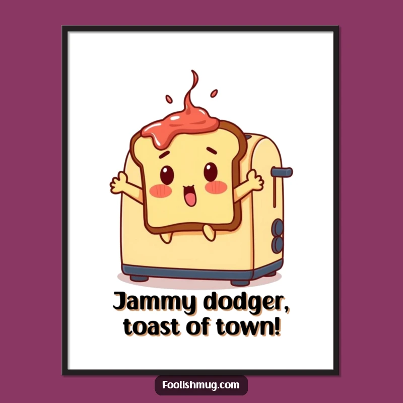 Free Printable Wall Art: Surprised Toast Jam Funny Downloadable Art