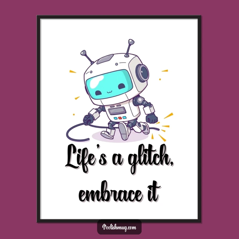 Free Printable Funny Robot Wall Art - Mechanical Mishap Downloadable Decor