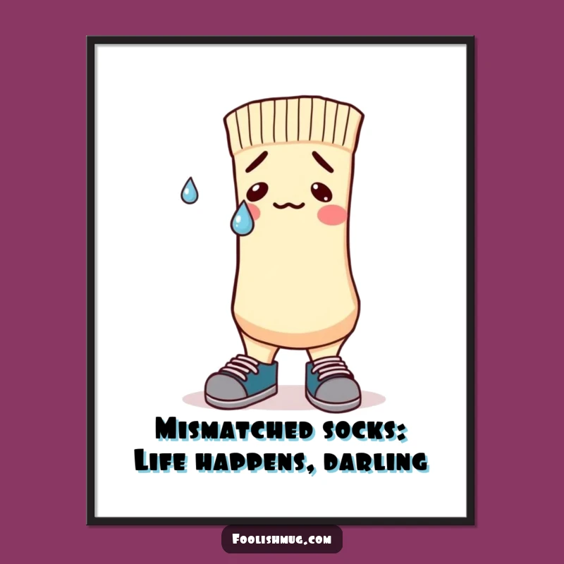 Free Printable Nervous Sock Wall Art - Funny Downloadable Decor