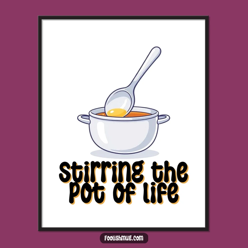 Free Printable Wall Art: Amusing Spoon Stirring Air, Quirky Downloadable Decor