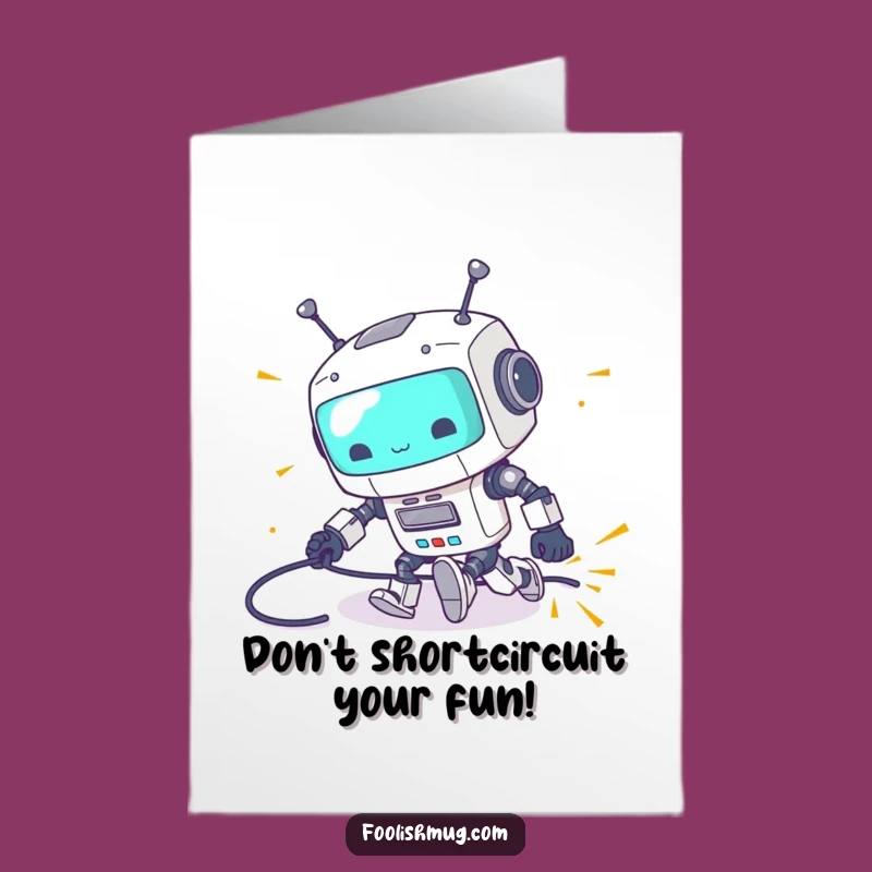 Free Printable Funny Robot Birthday Card - Clumsy Bot Surprise Downloadable Gift