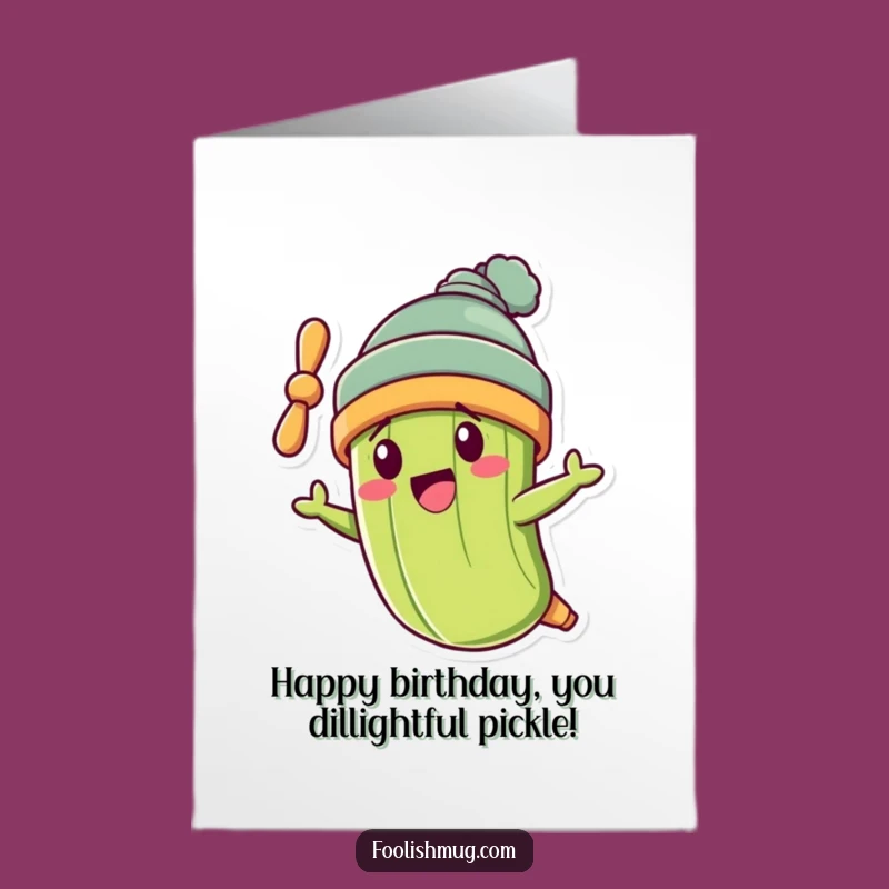 Free Printable Birthday Card: Pickle Pilot Propeller Beanie Funny Gift
