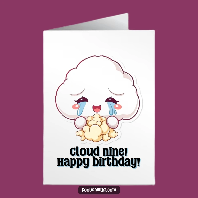 Free Printable Birthday Card: Popcorn Tears Cloud - Joyful Wishes!