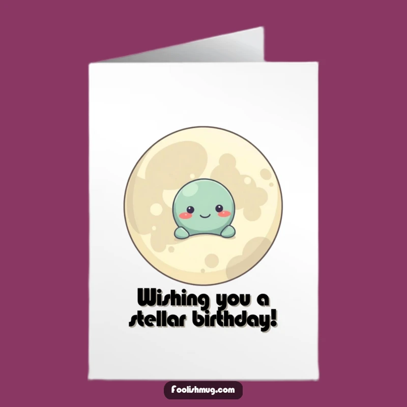 Free Printable Birthday Card: Shy Planet Moon Hug - Downloadable Humor