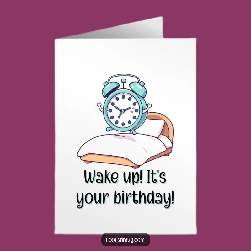 Free Printable Birthday Card: Startled Clock Springs Up, Funny Downloadable Gift