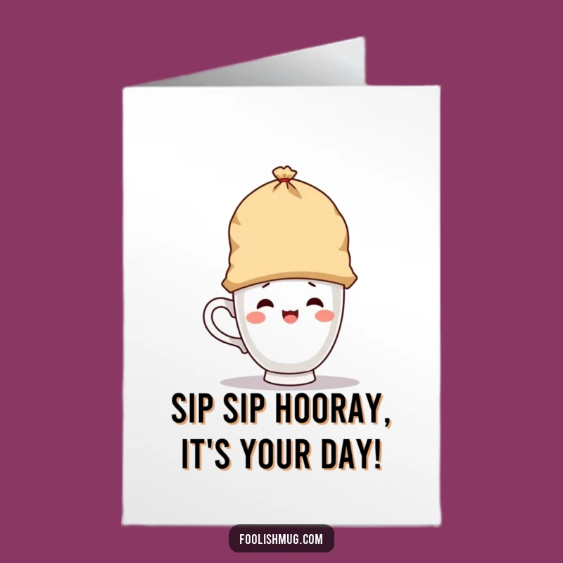 Free Printable Funny Teacup Birthday Card - Tea Hat Surprise Downloadable Gift