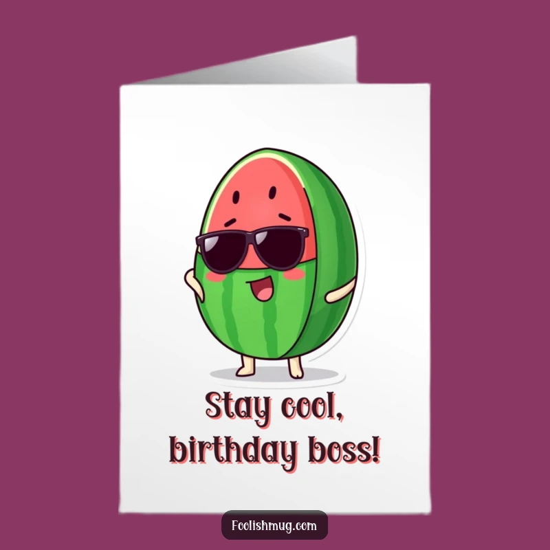 Free Printable Watermelon Birthday Card: Cool Sunglasses Pose Downloadable Gift