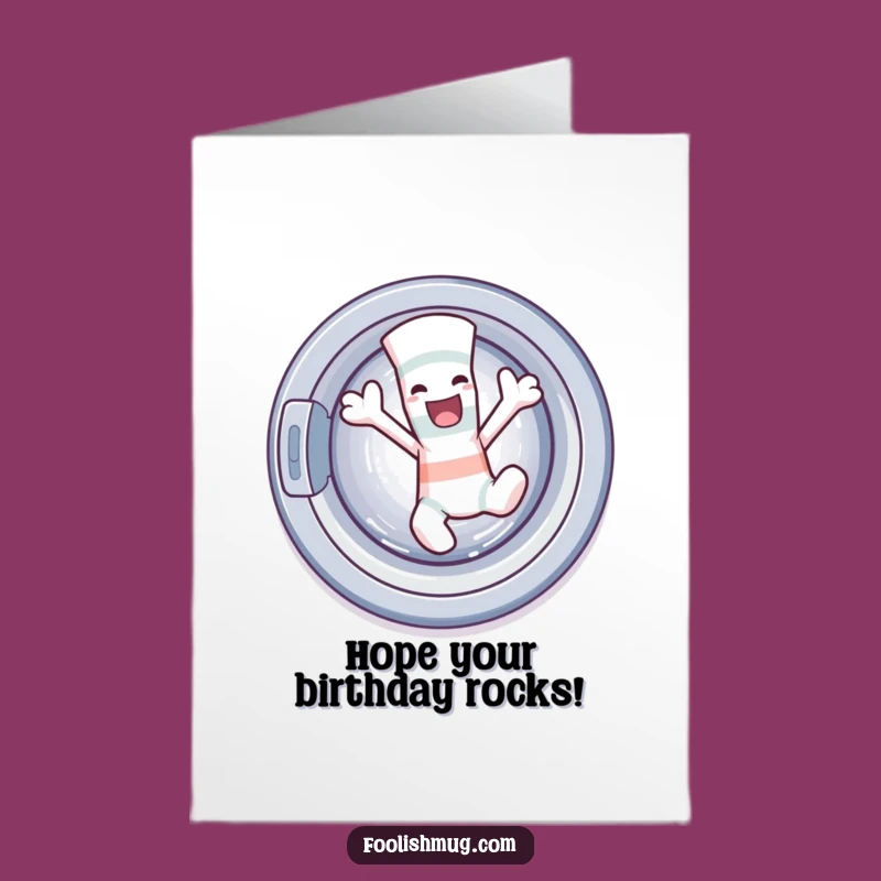 Free Printable Sock Birthday Card: Laundry Escape Dance, Downloadable Gift
