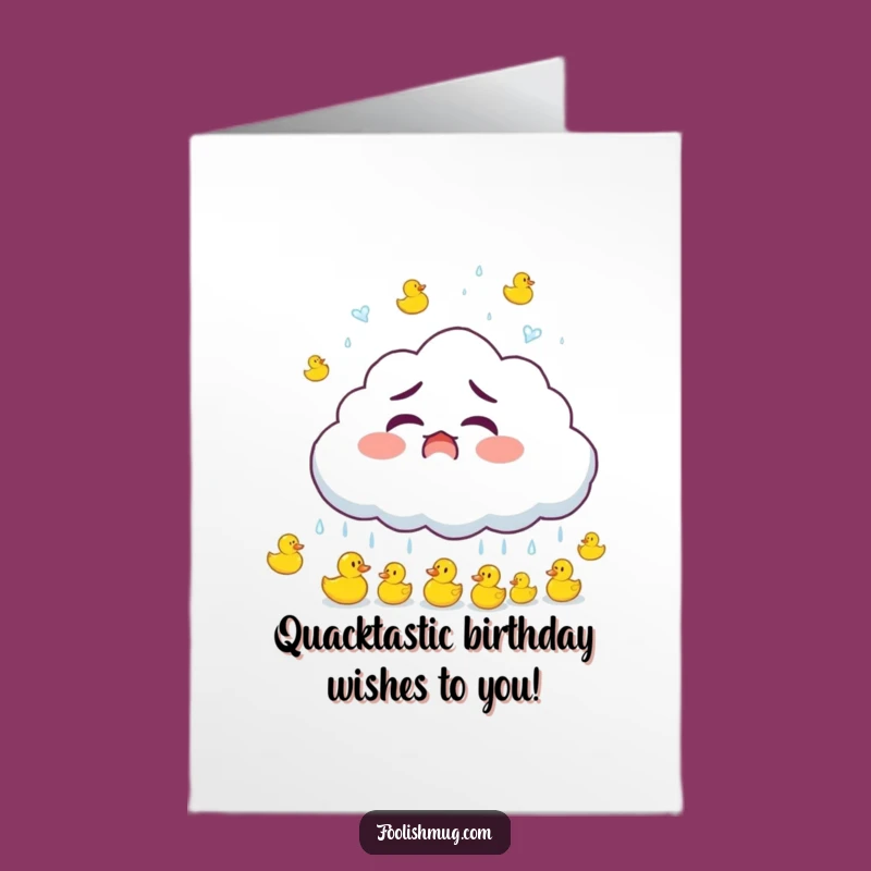 Quirky Duck Shower Birthday Card: Free Printable Funny Downloadable Gift for a Rainy Day