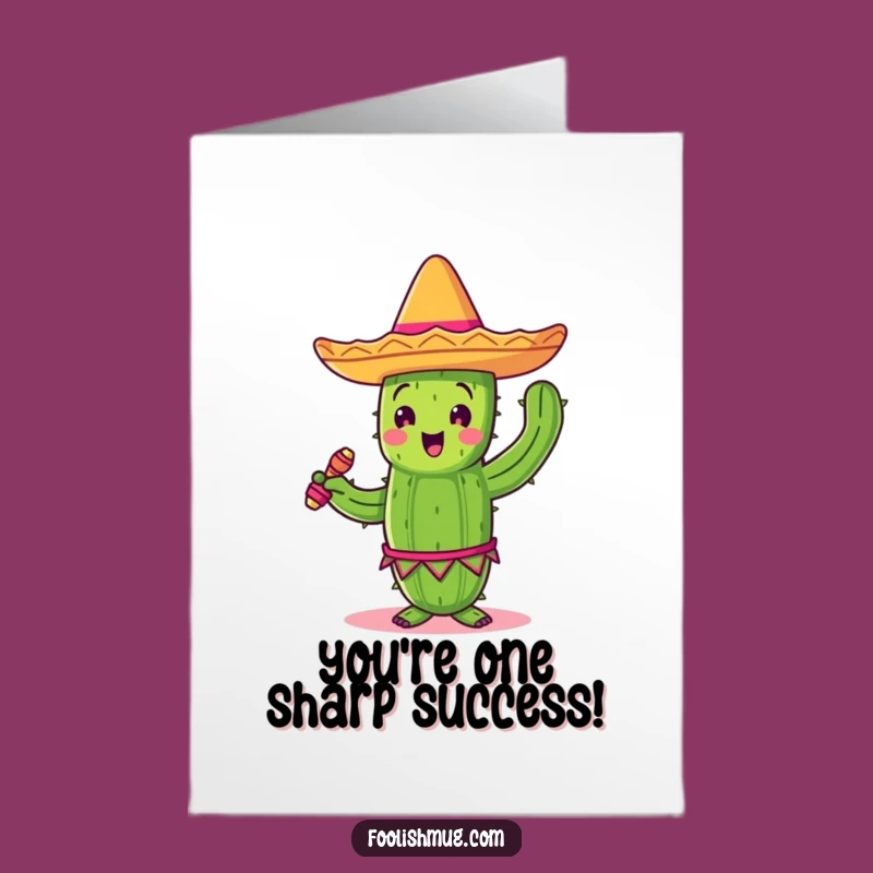 Fiesta Free Printable Cactus Congrats Card - Sombrero Shake Downloadable Gift
