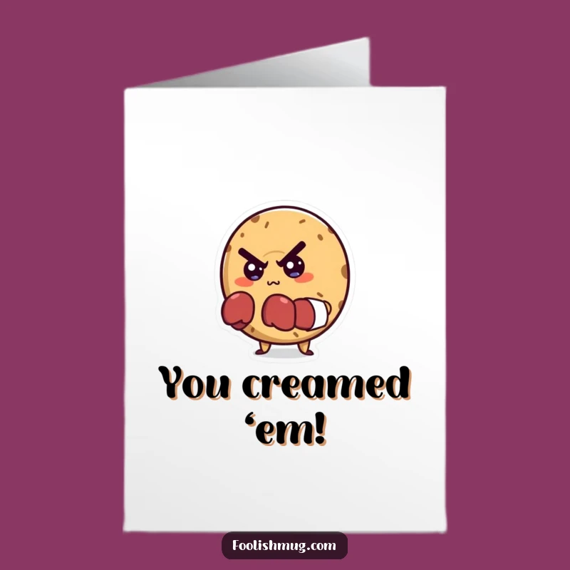 Free Printable Congrats Card: Bagel Boxer Humorous Determined Downloadable Greeting