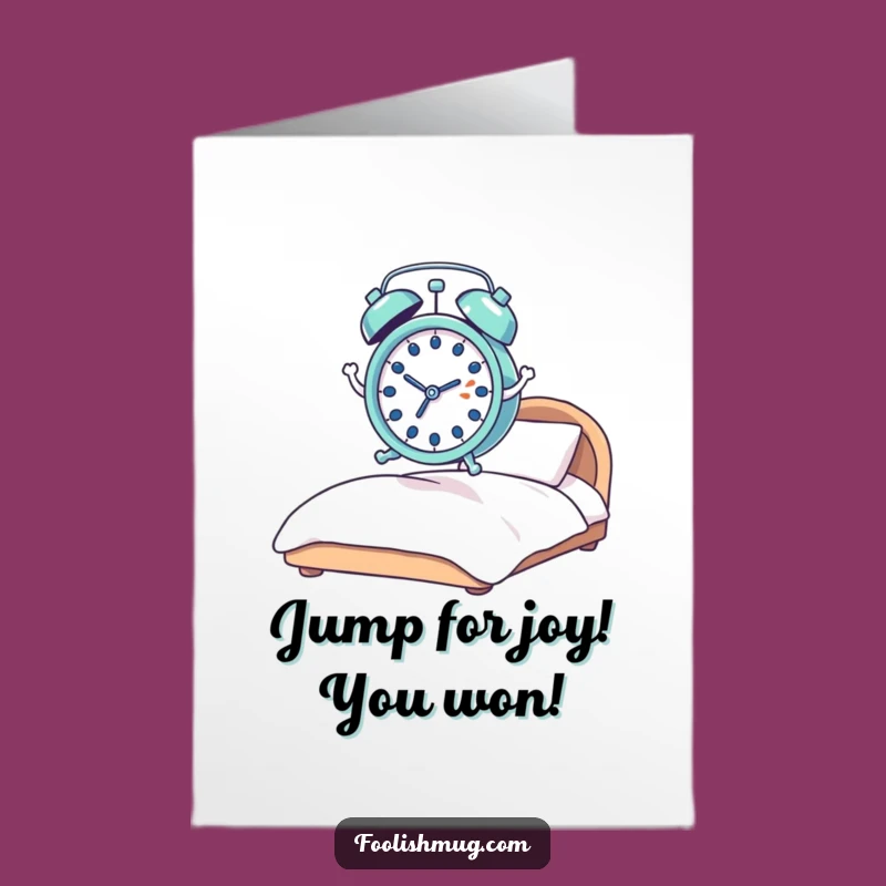 Free Printable Congrats Card: Clock Springs to Success, Humorous Downloadable Gift