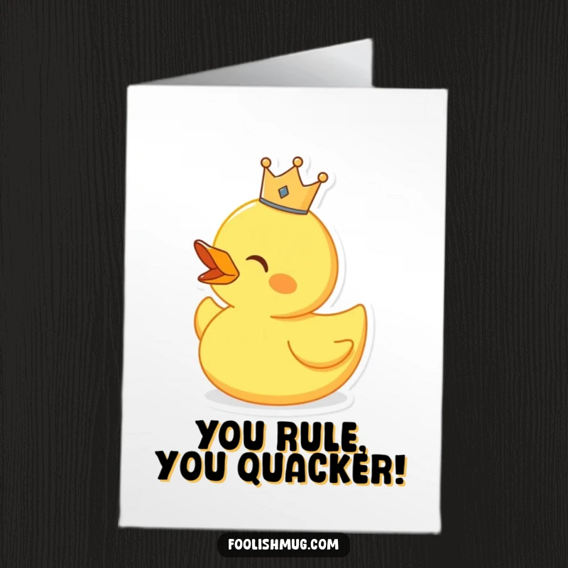 Royal Free Printable Congratulations Card: A crowned rubber duck singing joyfully to celebrate your amazing accomplishment.