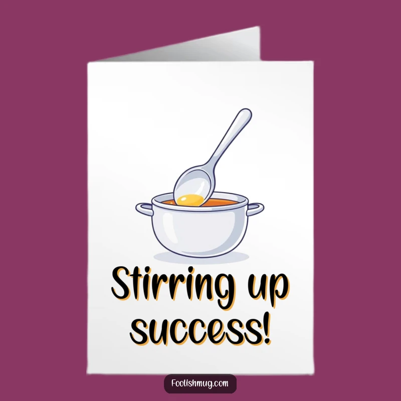 Free Printable Congrats Card: Amusing Spoon Stirring Air, Unique Downloadable Gift Idea