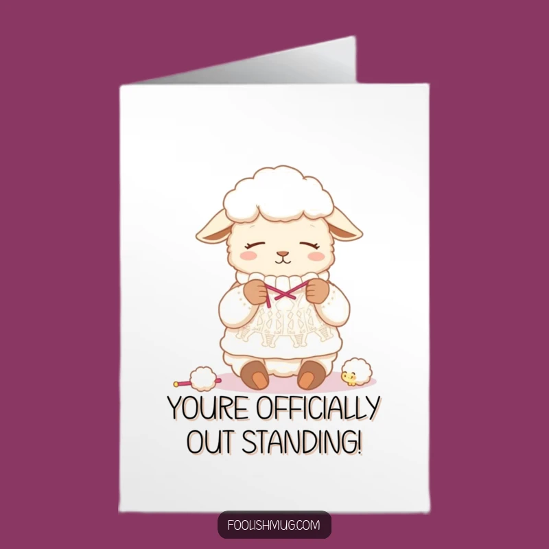 Free Printable Congrats Card: Sleepy Sheep Knitting Wool, Funny Downloadable Gift