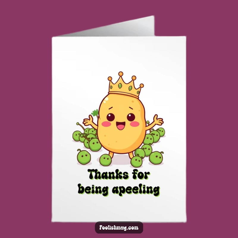Free Printable Potato Thank You Card: Royal Pea Army, Print Now