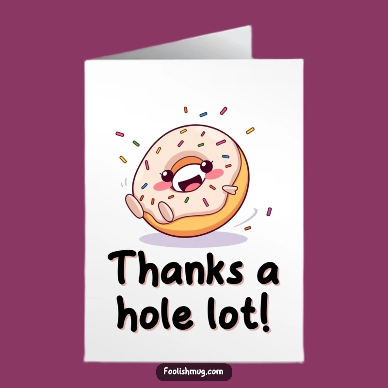 Free Printable Thank You Card: Happy Donut Rolling with Gratitude!