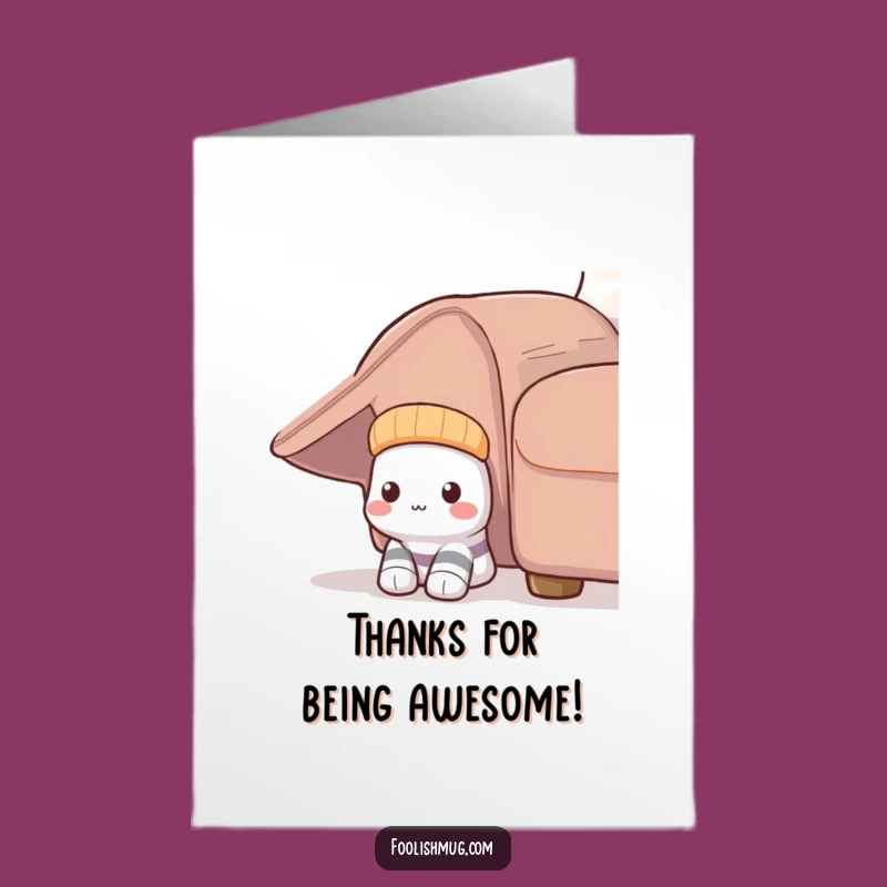 Free Printable Shy Sock Thank You Card: Hidden Smile Downloadable DIY