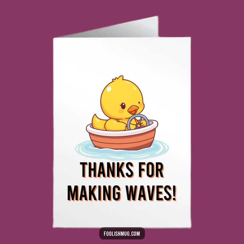 Free Printable Rubber Ducky Thank You Card: Humorous Boat Appreciation Downloadable Gift