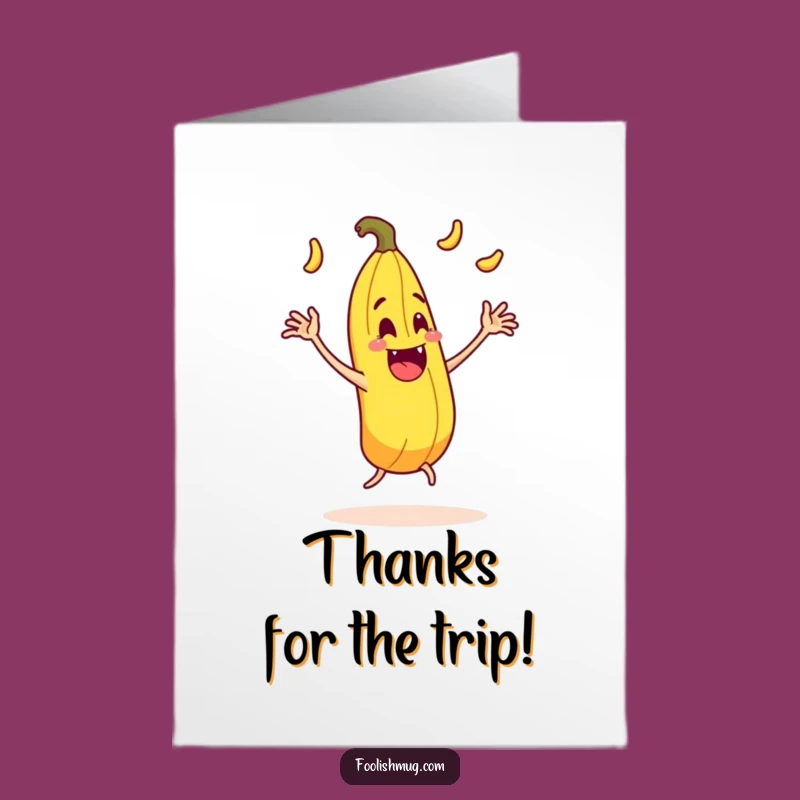 Free Printable Thank You Card: Juggling Banana Peel Slip Funny Downloadable Gift