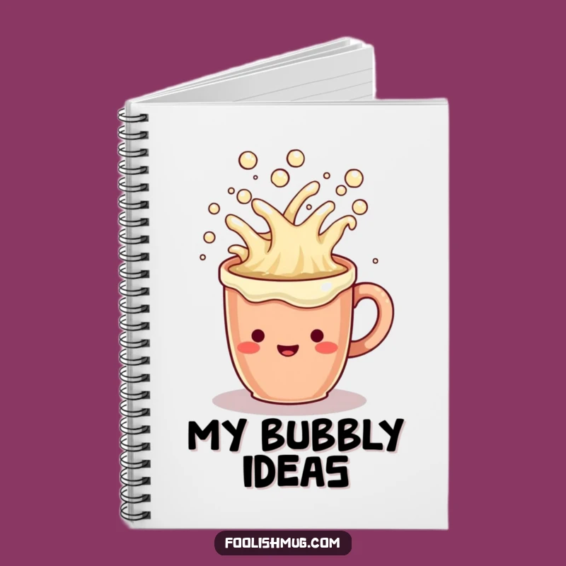 Funny Coffee Mug Notebook: Overflowing Cheerful Liquid