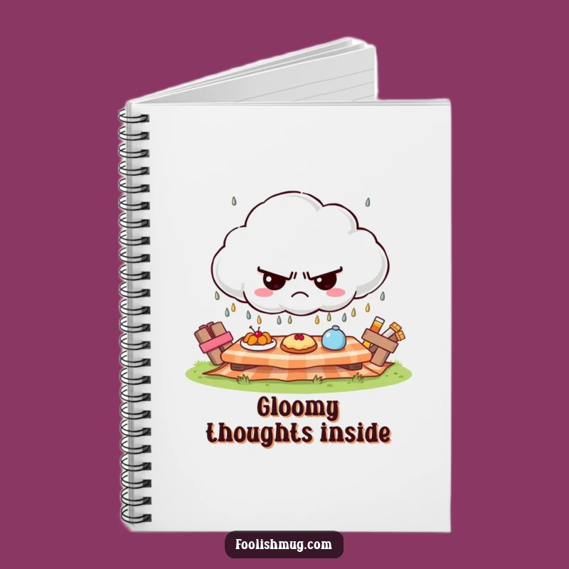 Funny Grumpy Cloud Picnic Notebook - Jot Down Your Gloomy Thoughts
