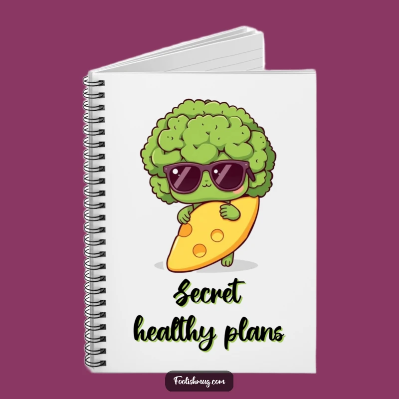 Funny Shy Broccoli Sunglasses Notebook - Jot Down Your Secret Veggie Thoughts