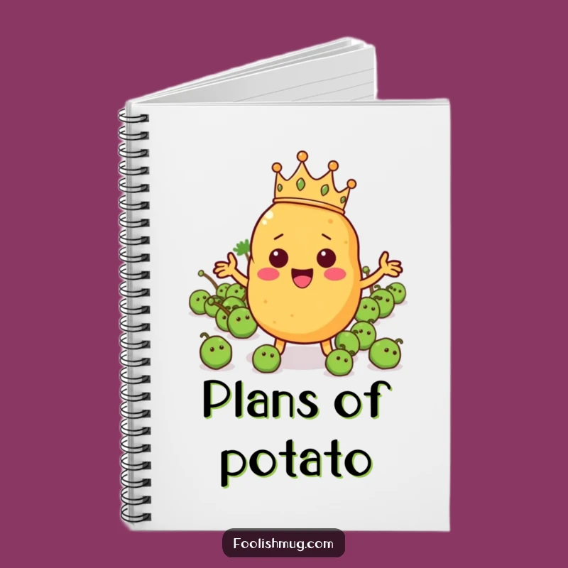 Funny Potato King Notebook: Cheerful Cartoon Journal & Royal Humorous Gift!