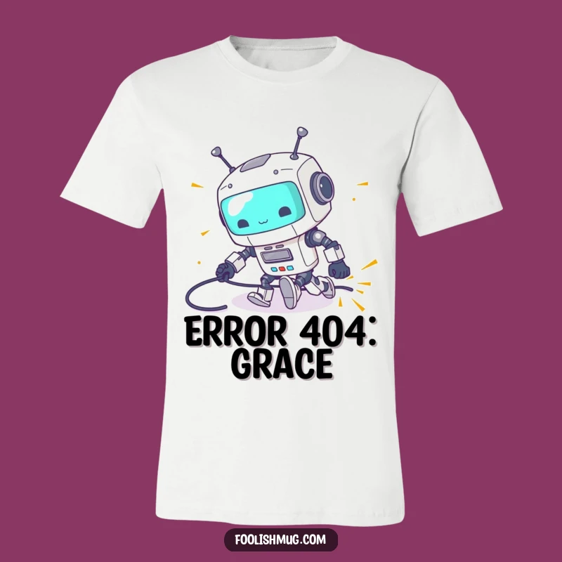 Funny Robot Tripping T-Shirt: Clumsy Bot Mishap for Hilarious Gifts!
