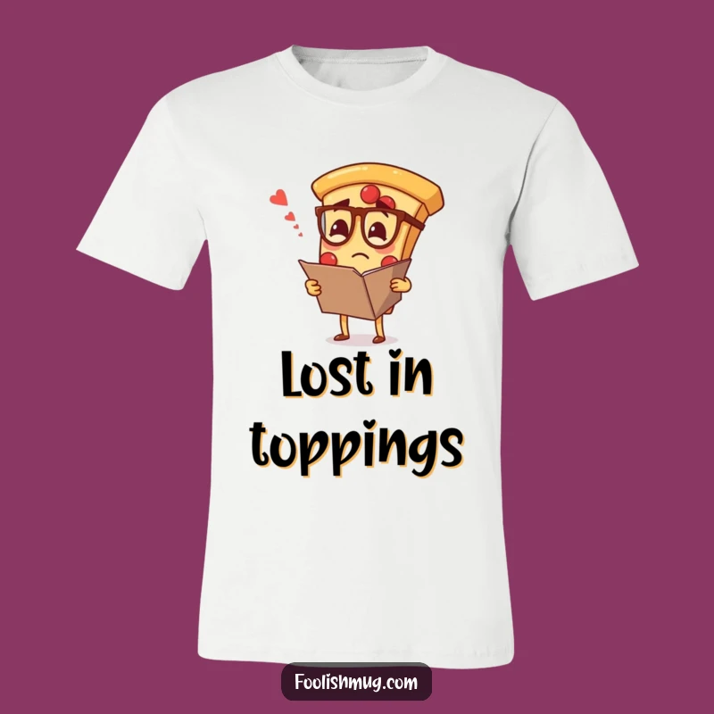 Funny Confused Pizza Specs T-Shirt - Wear Your Indecision with Humorous Style