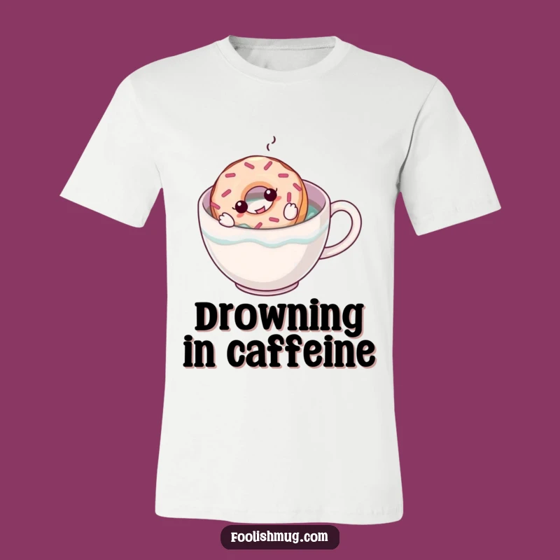 Funny Donut Swimmer T-Shirt: Hilarious Breakfast Humor for Coffee Addicts!
