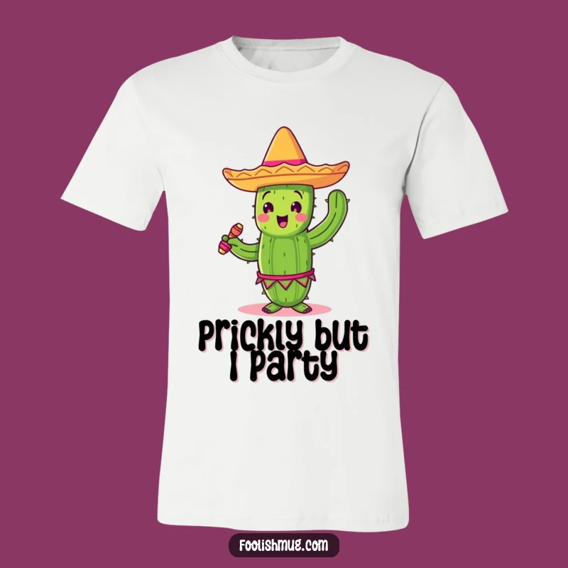Funny Dancing Cactus T-Shirt, Fiesta Fun Apparel with Sombrero and Maracas