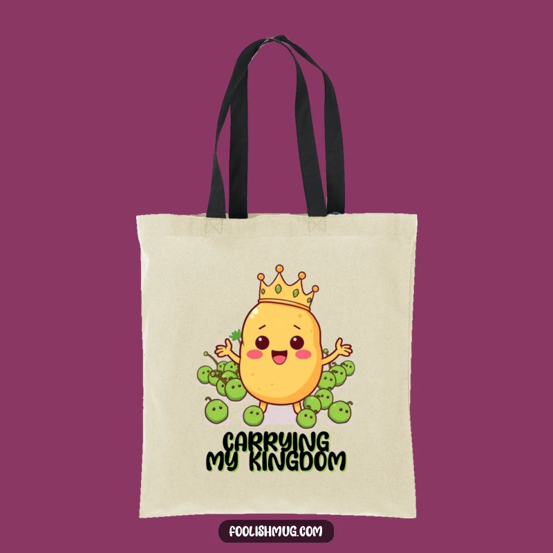 Funny Potato King Tote Bag: Whimsical Cartoon Carry-All & Royal Gift!