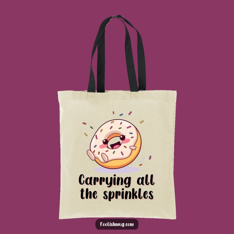 Funny Clumsy Donut Tote Bag: Carry Joy and Sprinkles Everywhere!