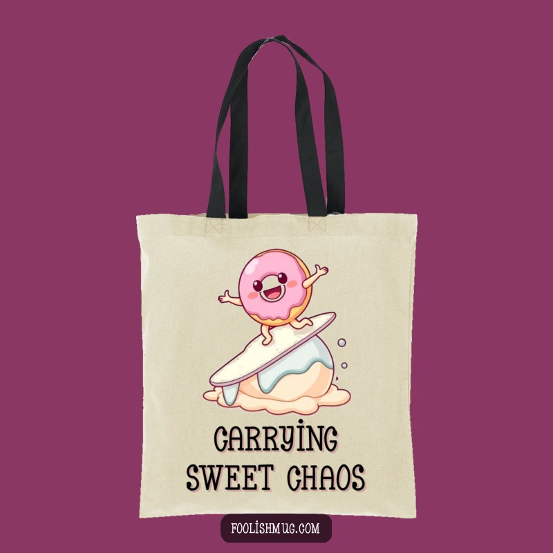 Funny Donut Surf Tote Bag: Stylish & Sweet, Great Foodie Gift