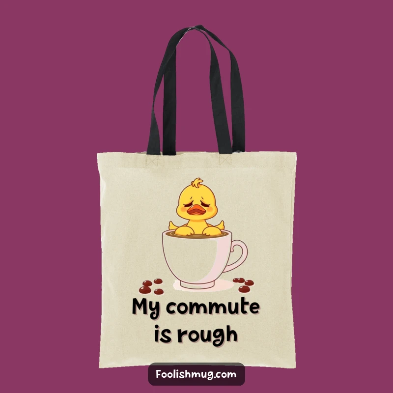 Funny Rubber Ducky Coffee Teacup Tote Bag: Carry Your Morning Brew Buddy