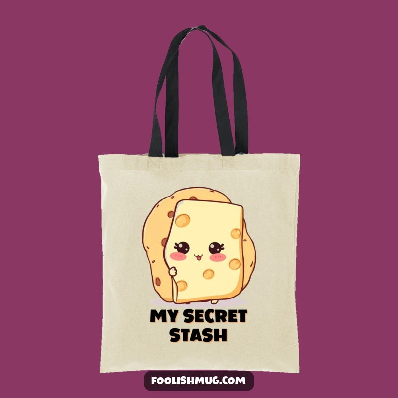 Funny Shy Cheese Cracker Tote Bag: A Cheesy Introvert's Delight, Perfect Funny Gift!