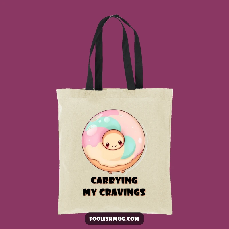 Funny Shy Donut Tote Bag, Cute Carryall for Sweet Adventures