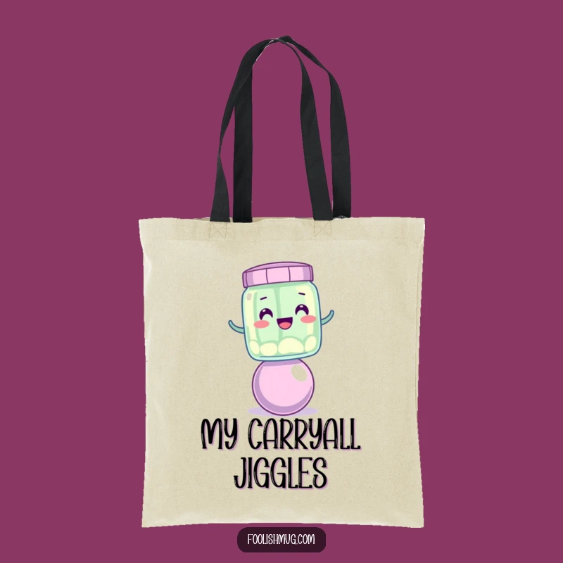 Funny Wobbly Jelly Jar Tote Bag: Carry Your Essentials with Flair