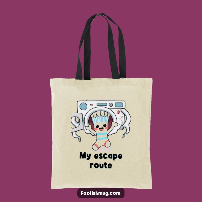 Funny Sock Monster Escape Tote Bag - Laundry Day Haul Hero!